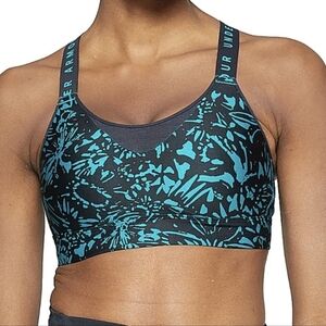 Under Armour Infinity High Block Black and Teal Sports Bra Size 1x In EUC